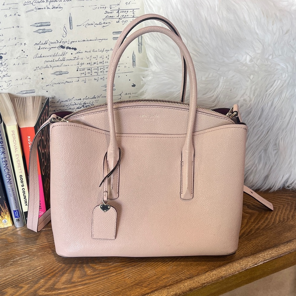 Kate Spade Margaux dusty pink leather two-way handbag